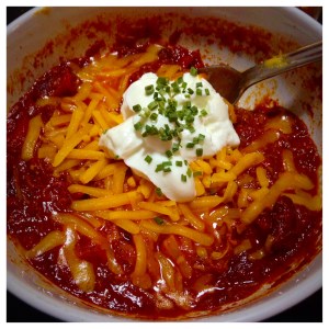Pulled Pork Chili as Served